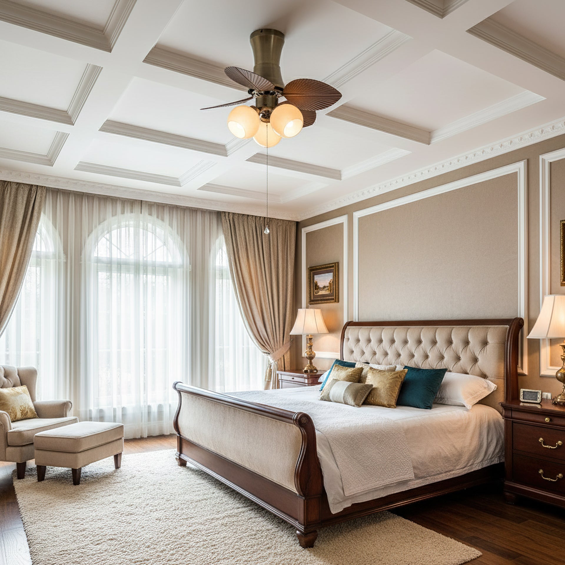 Glauk Oriental Metal Ceiling Fan Light