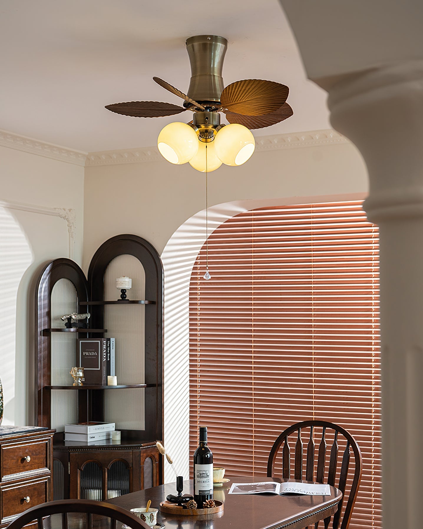 Glauk Oriental Metal Ceiling Fan Light