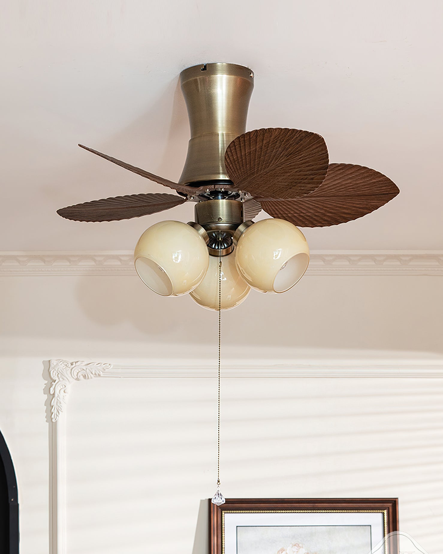 Glauk Oriental Metal Ceiling Fan Light