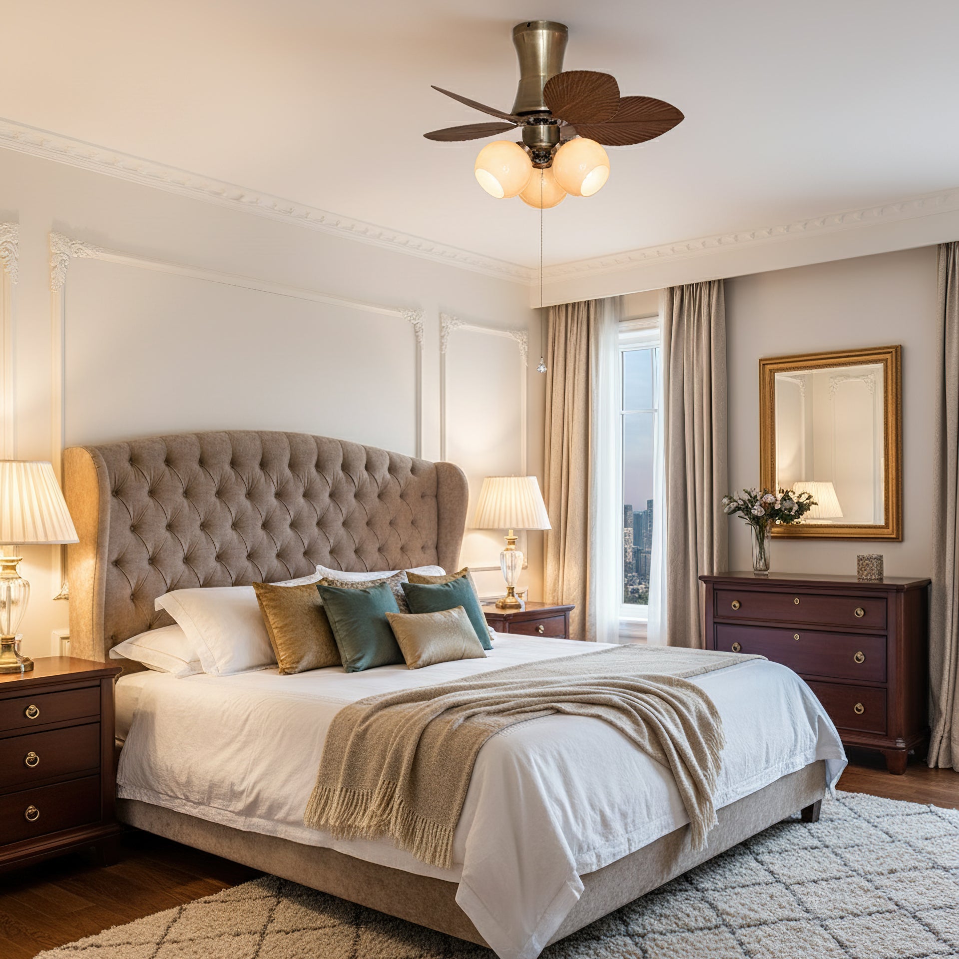 Glauk Oriental Metal Ceiling Fan Light