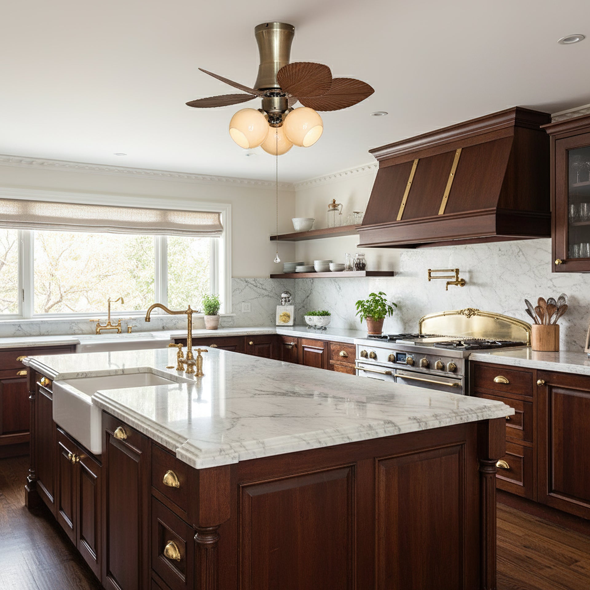 Glauk Oriental Metal Ceiling Fan Light