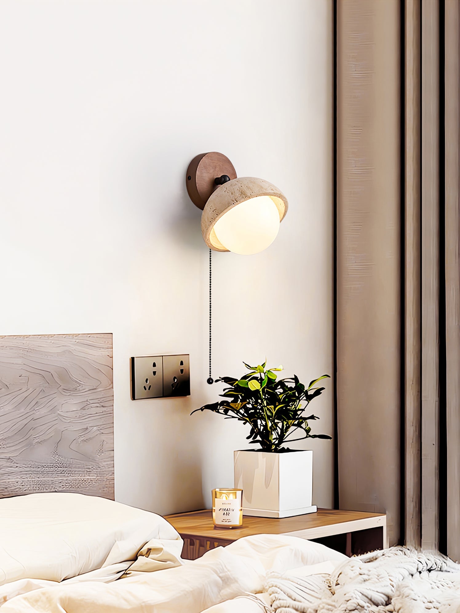 Avtale Arc-Shaped Travertine Wall Light - Blowlighting