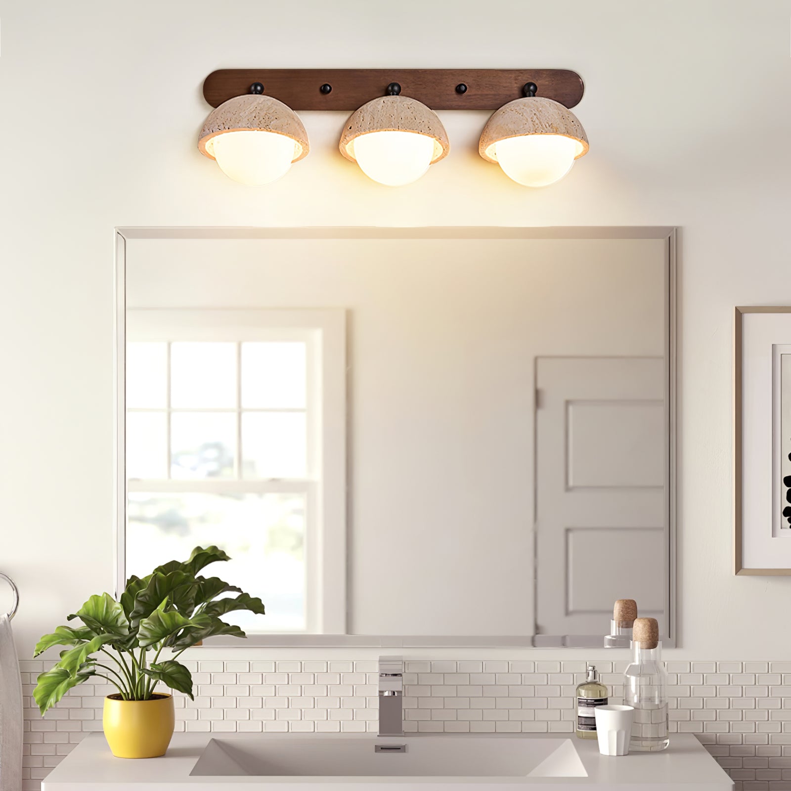 Avtale Arc-Shaped Travertine Wall Light - Blowlighting