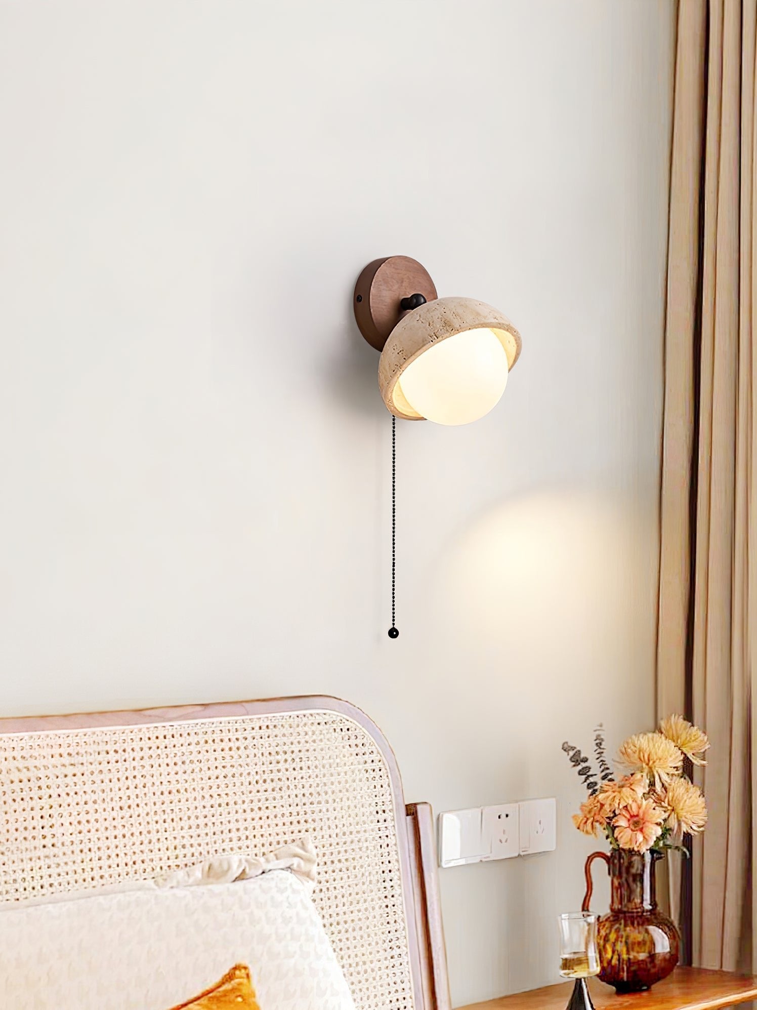 Avtale Arc-Shaped Travertine Wall Light - Blowlighting