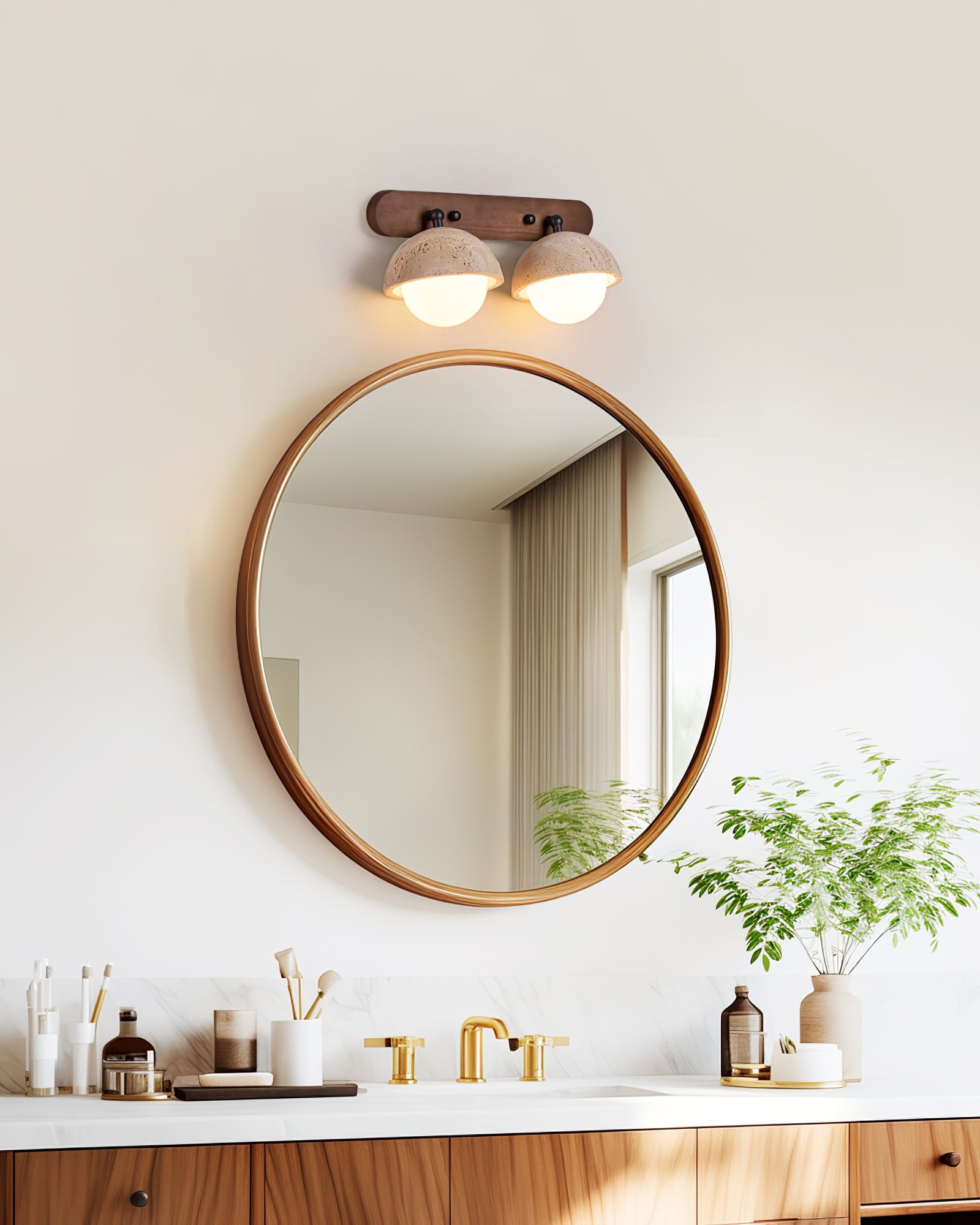 Avtale Arc-Shaped Travertine Wall Light - Blowlighting