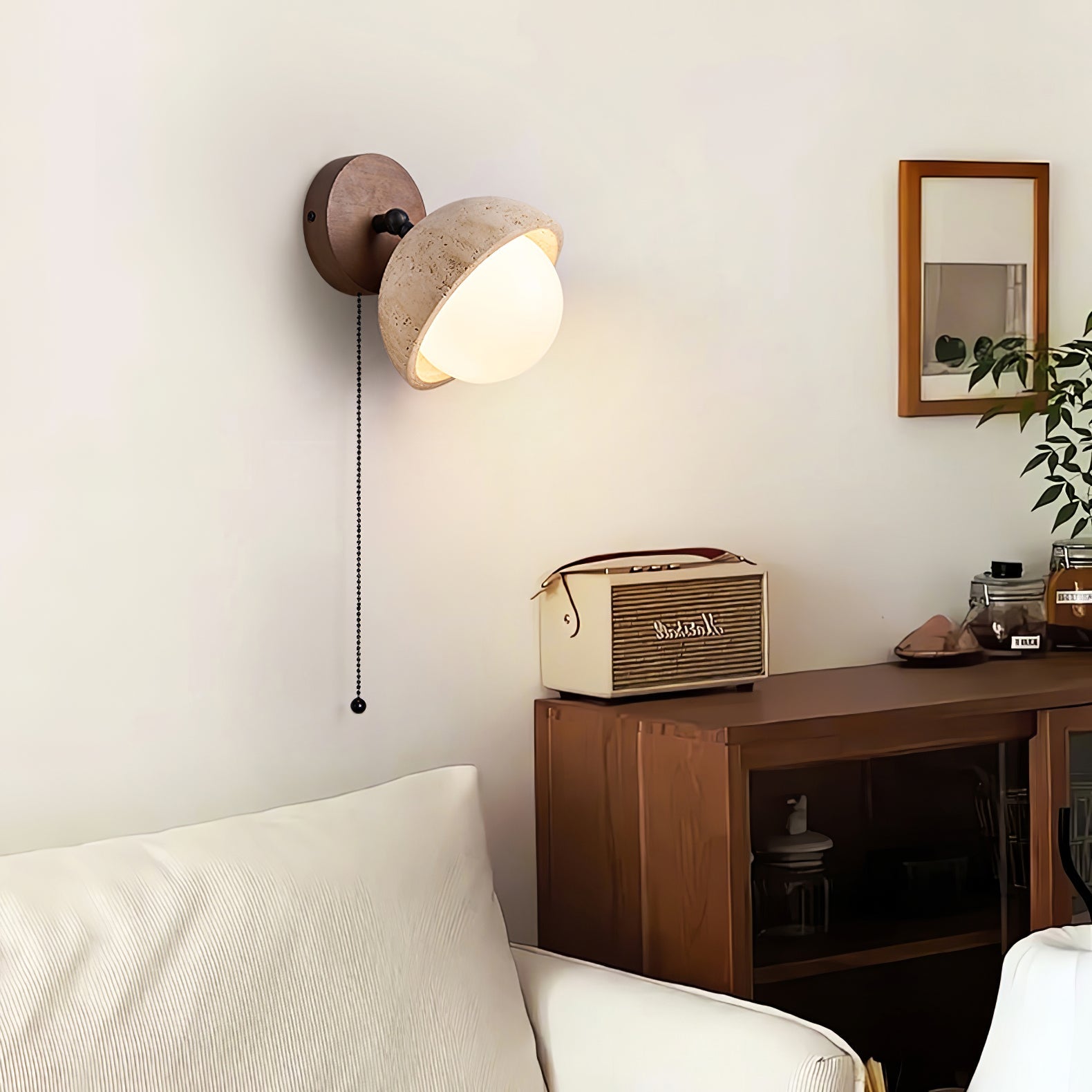 Avtale Arc-Shaped Travertine Wall Light - Blowlighting