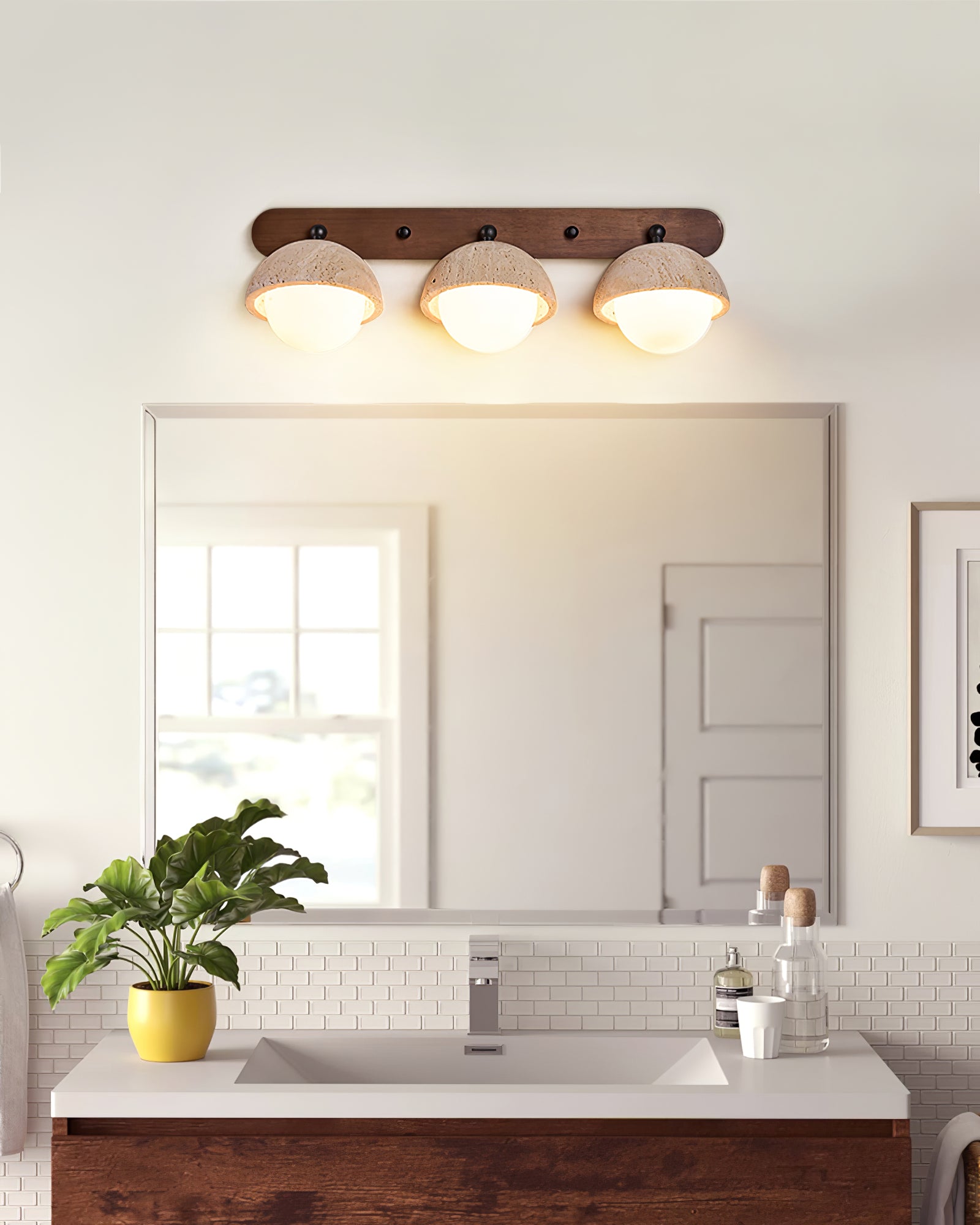 Avtale Arc-Shaped Travertine Wall Light - Blowlighting