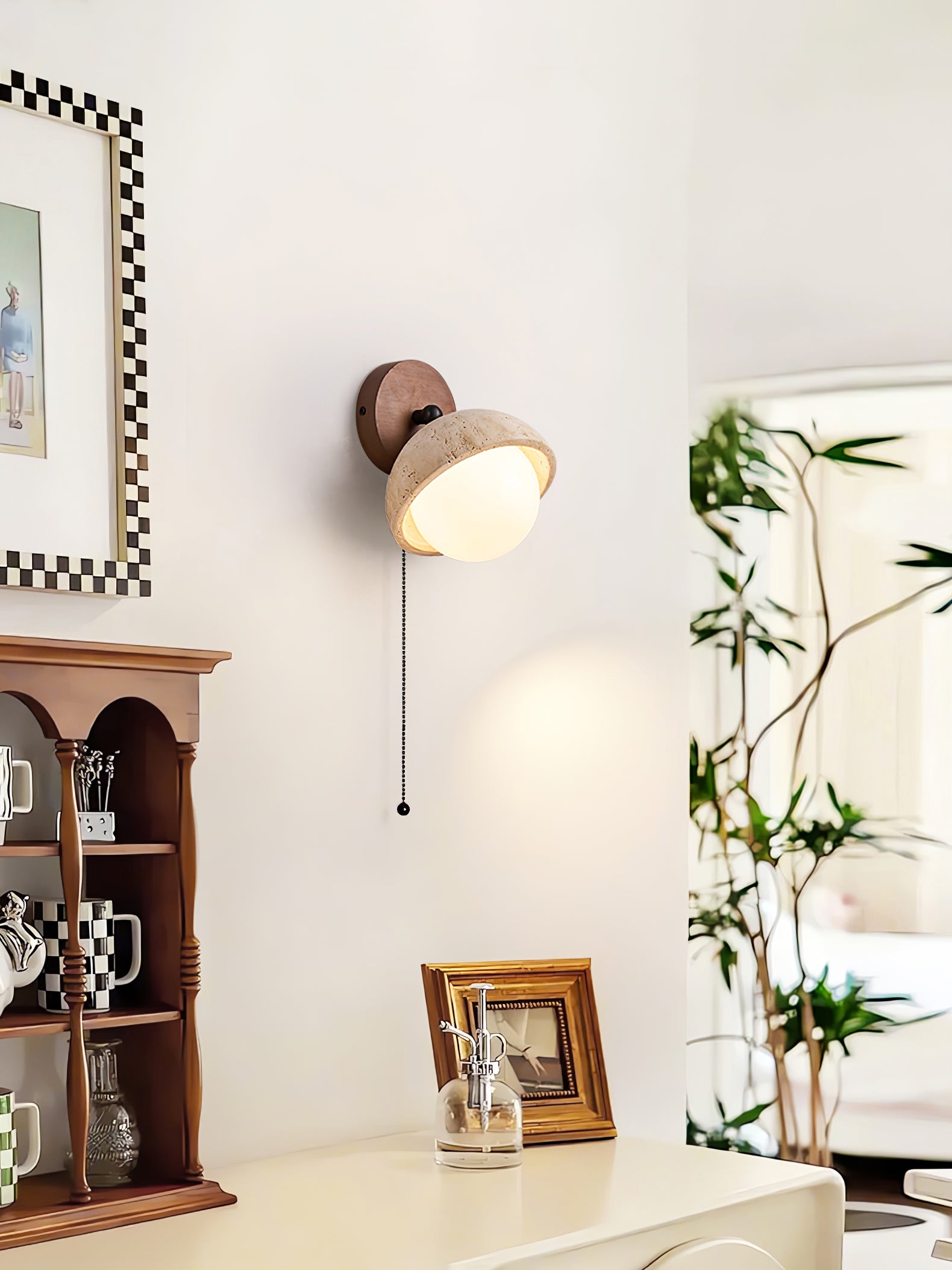 Avtale Arc-Shaped Travertine Wall Light - Blowlighting