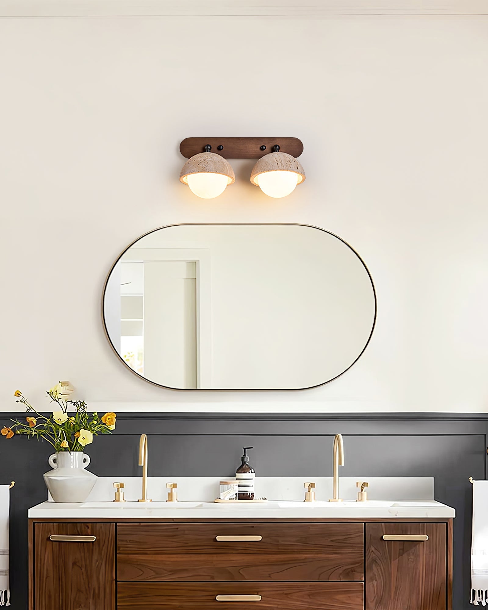 Avtale Arc-Shaped Travertine Wall Light - Blowlighting