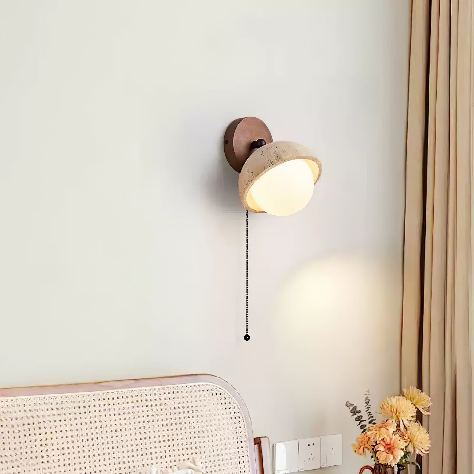 Avtale Arc-Shaped Travertine Wall Light - Blowlighting