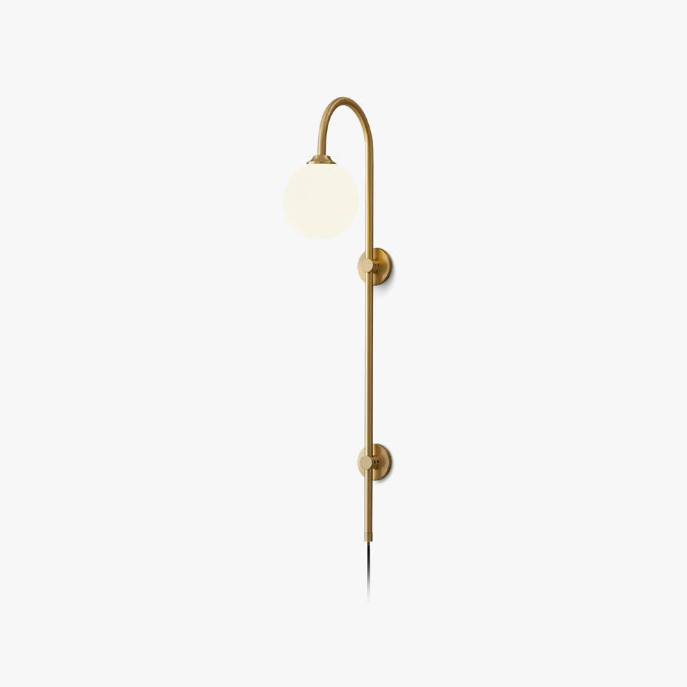 Globe Brass Plug-in Wall Sconce - Blowlighting