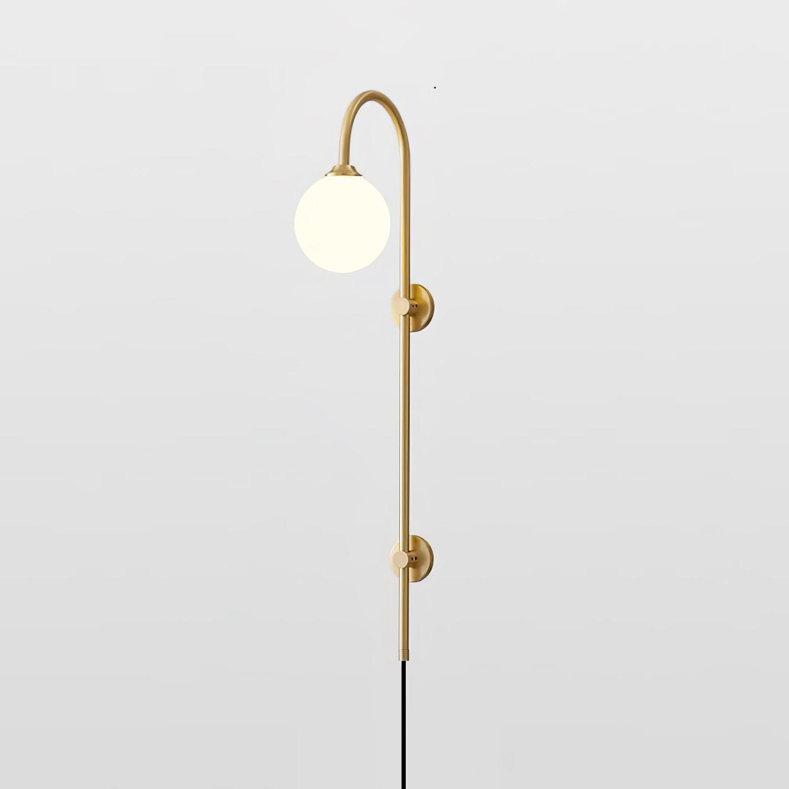 Globe Brass Plug-in Wall Sconce - Blowlighting