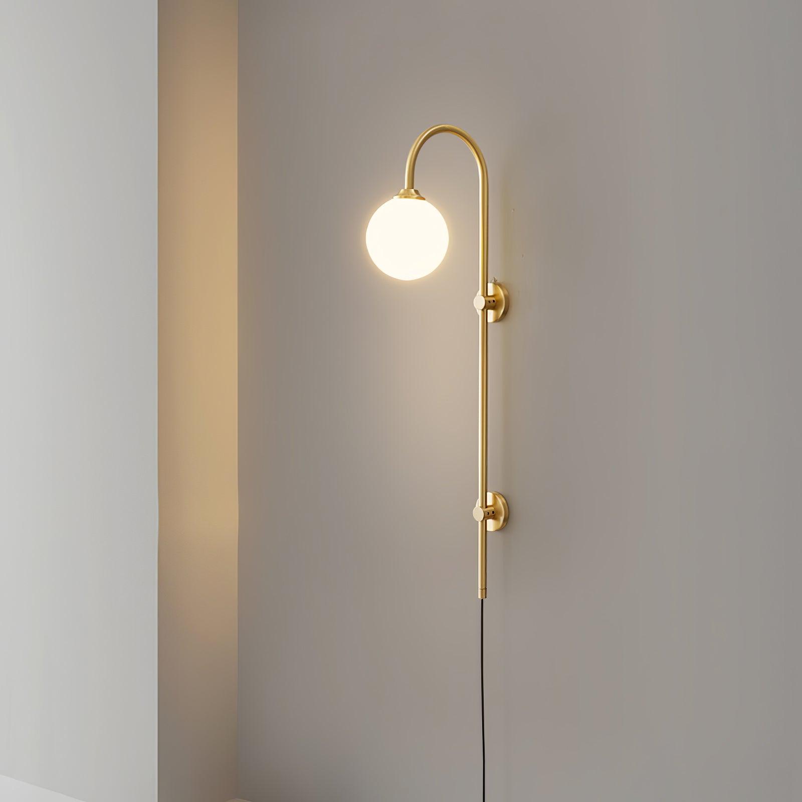 Globe Brass Plug-in Wall Sconce - Blowlighting