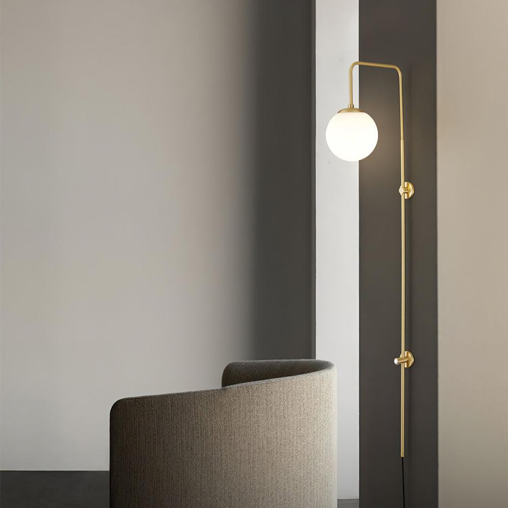 Globe Brass Plug-in Wall Sconce - Blowlighting