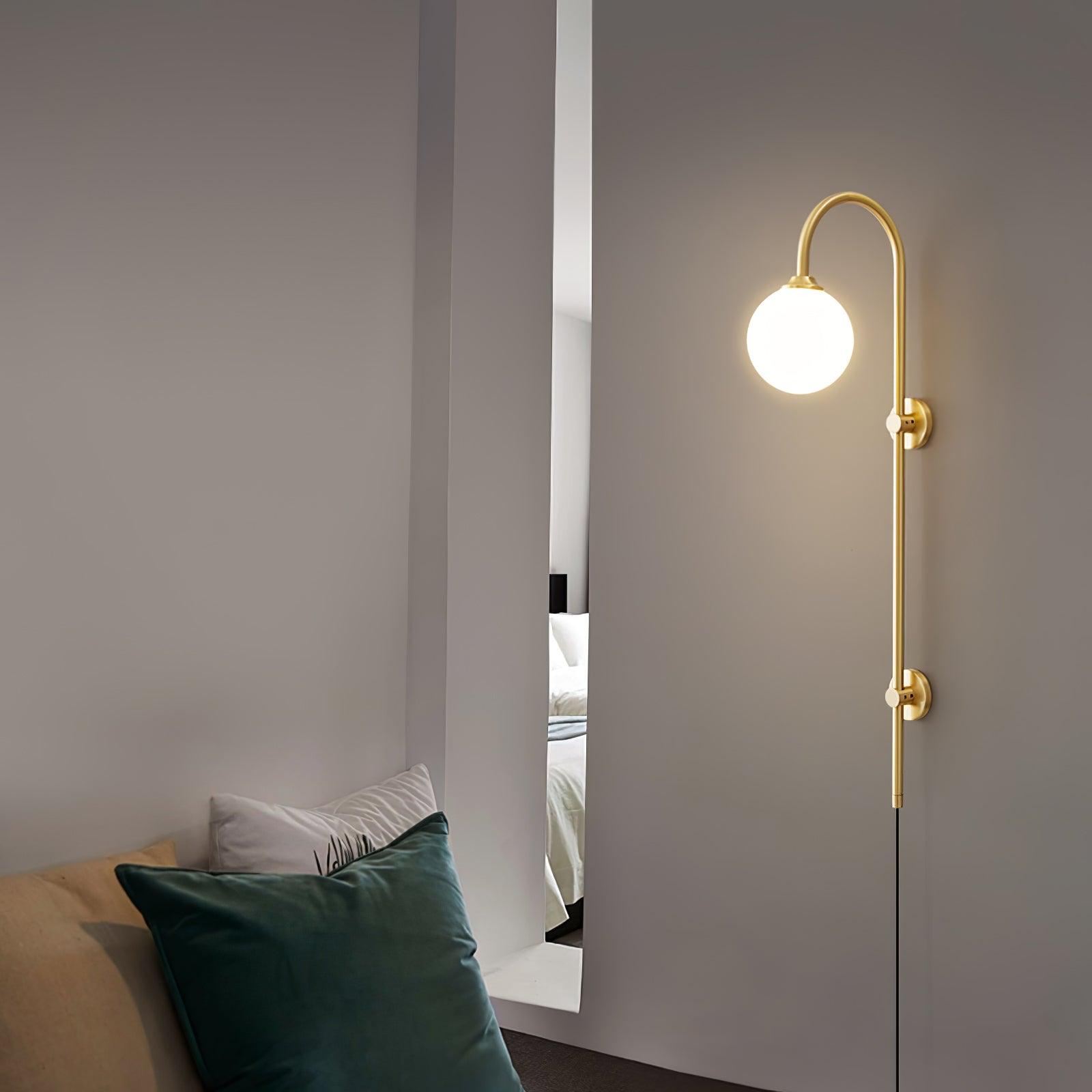 Globe Brass Plug-in Wall Sconce - Blowlighting