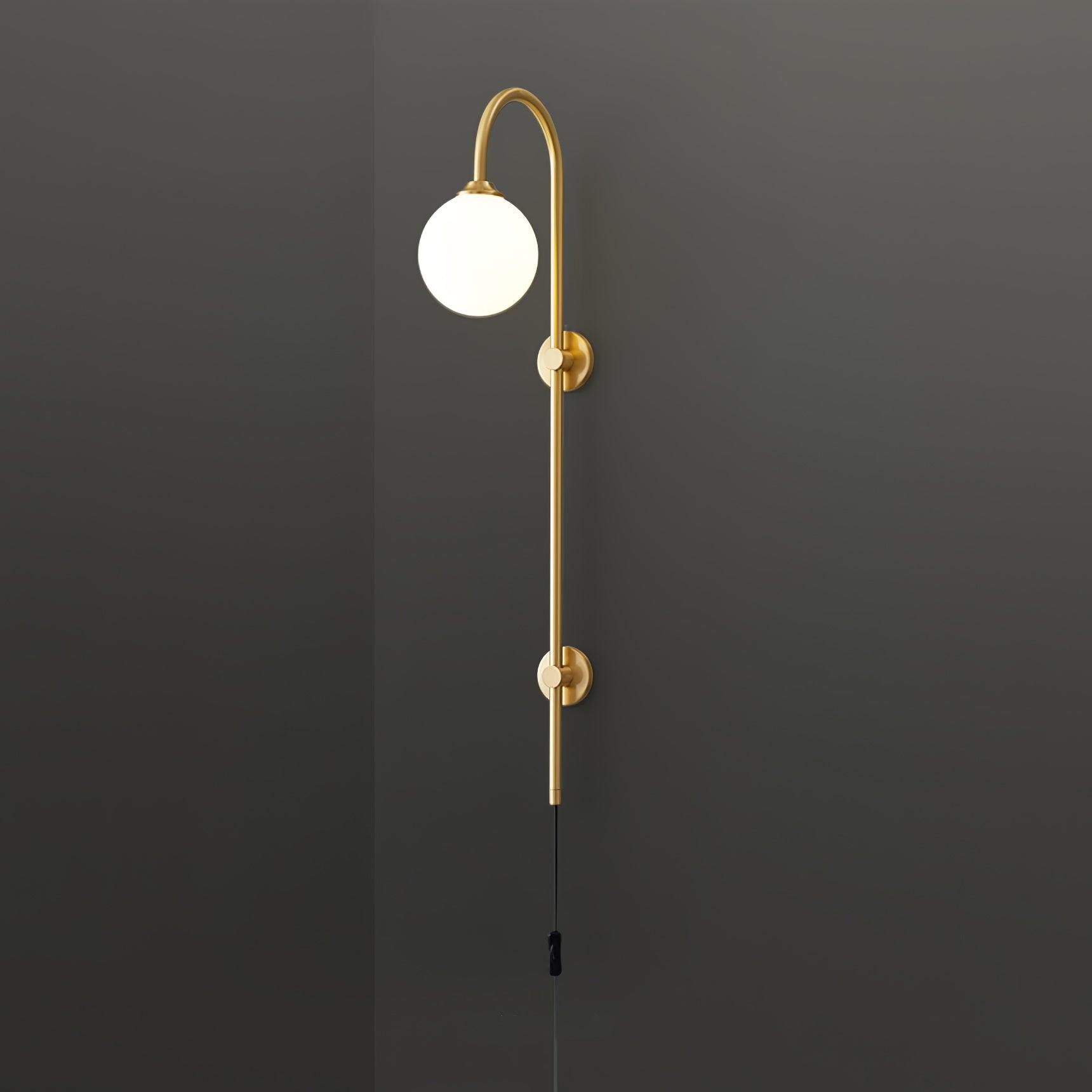 Globe Brass Plug-in Wall Sconce - Blowlighting