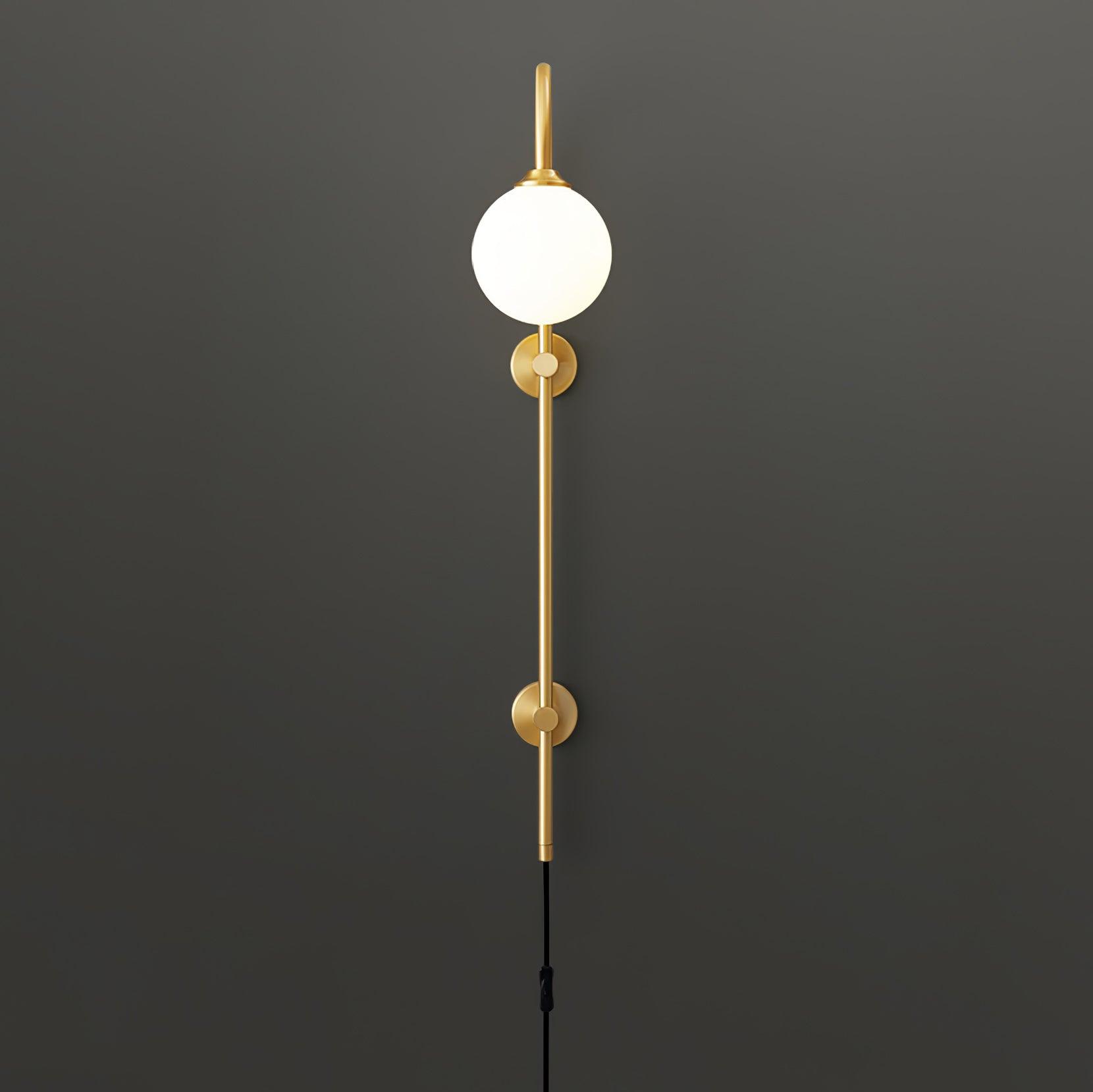 Globe Brass Plug-in Wall Sconce - Blowlighting