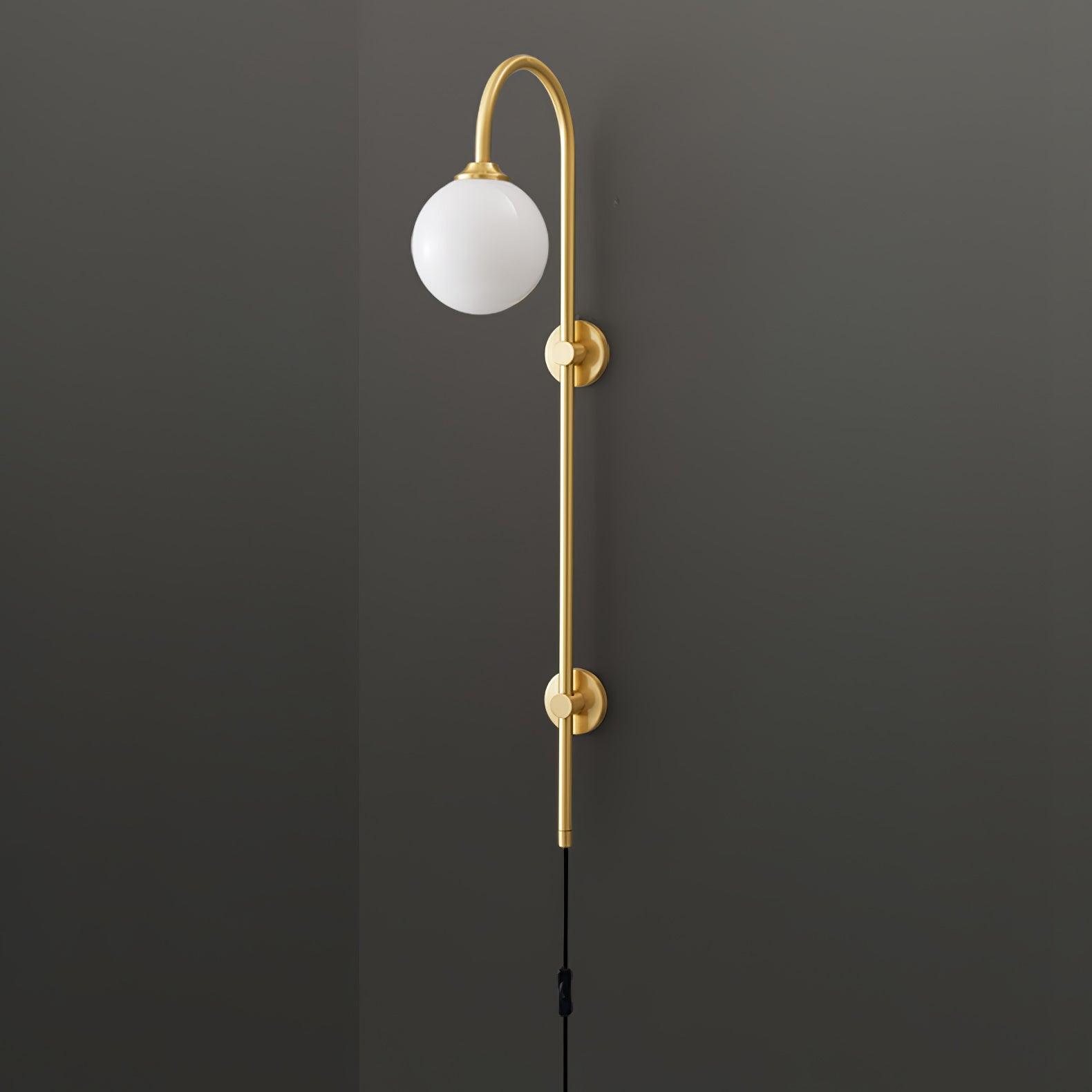 Globe Brass Plug-in Wall Sconce - Blowlighting
