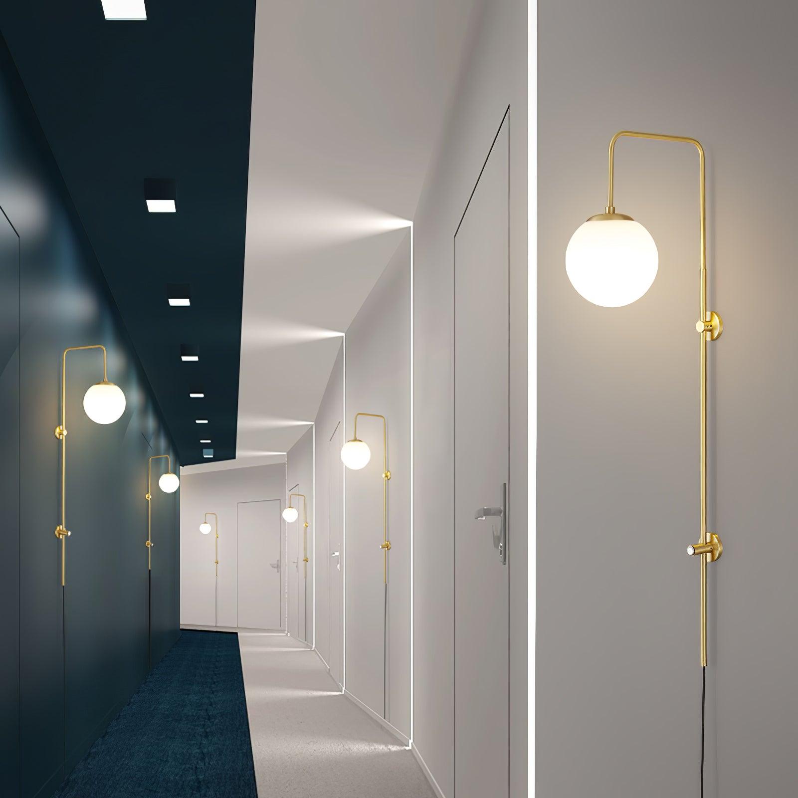 Globe Brass Plug-in Wall Sconce - Blowlighting