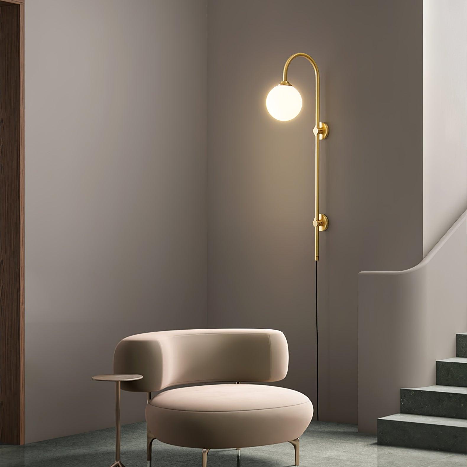 Globe Brass Plug-in Wall Sconce - Blowlighting
