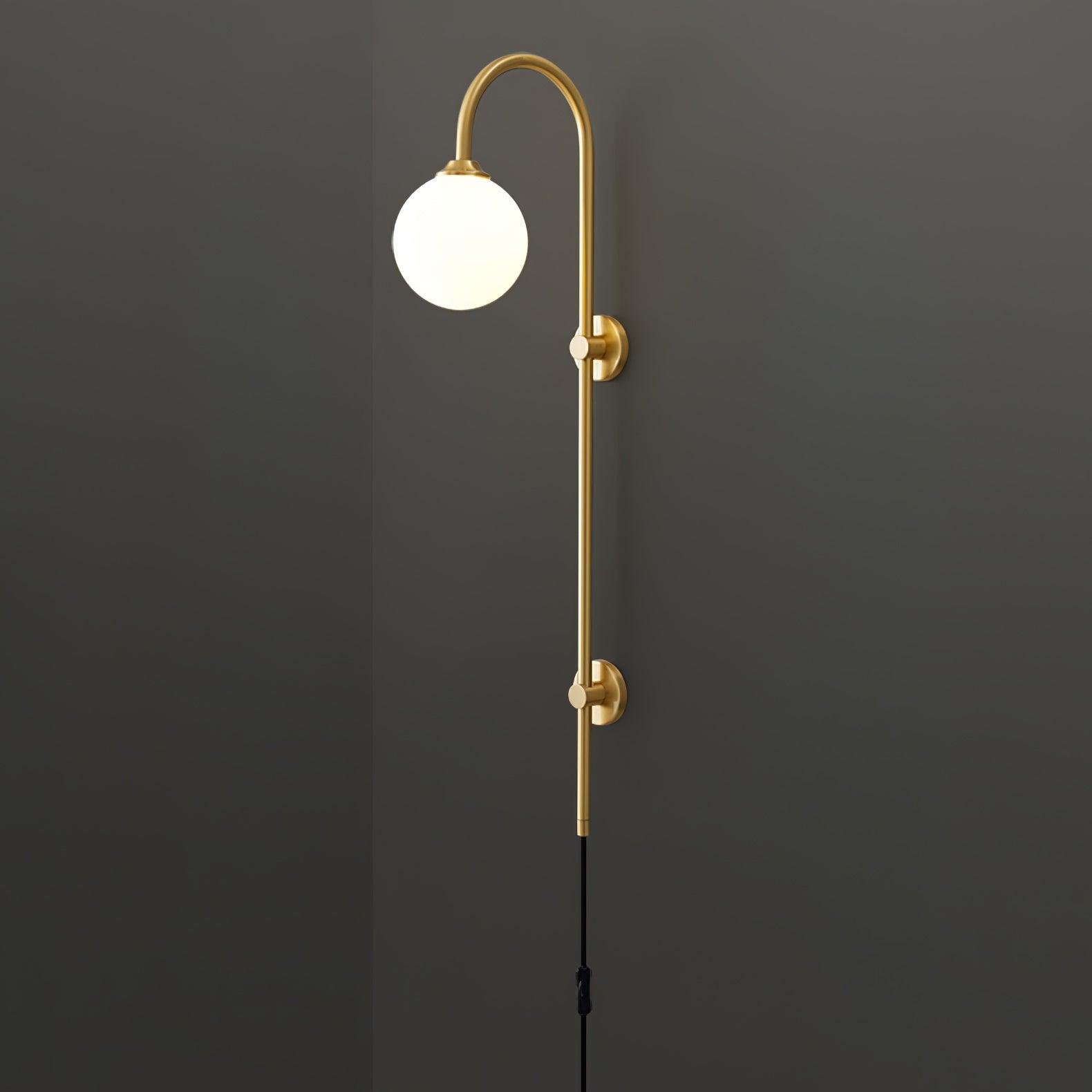 Globe Brass Plug-in Wall Sconce - Blowlighting