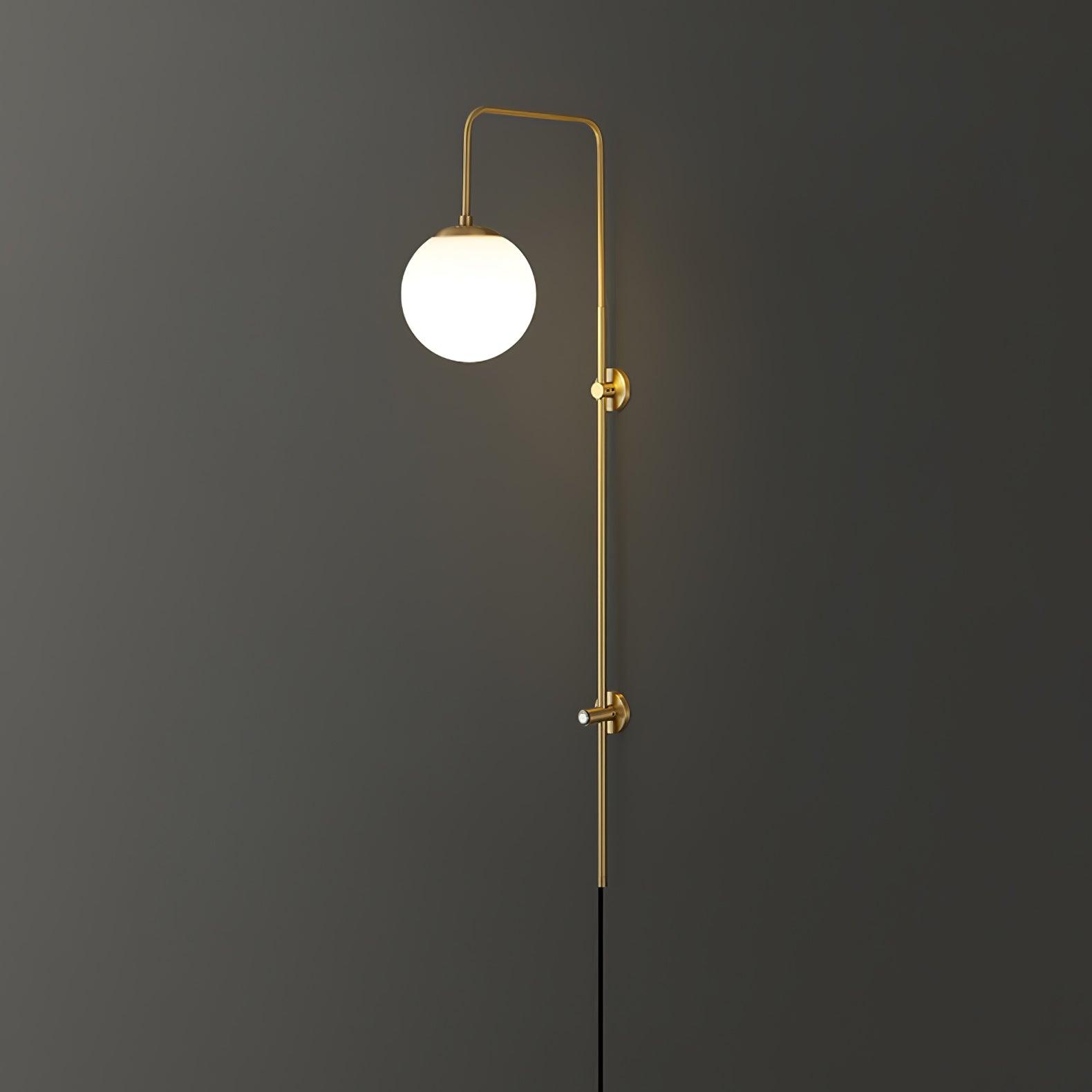 Globe Brass Plug-in Wall Sconce - Blowlighting