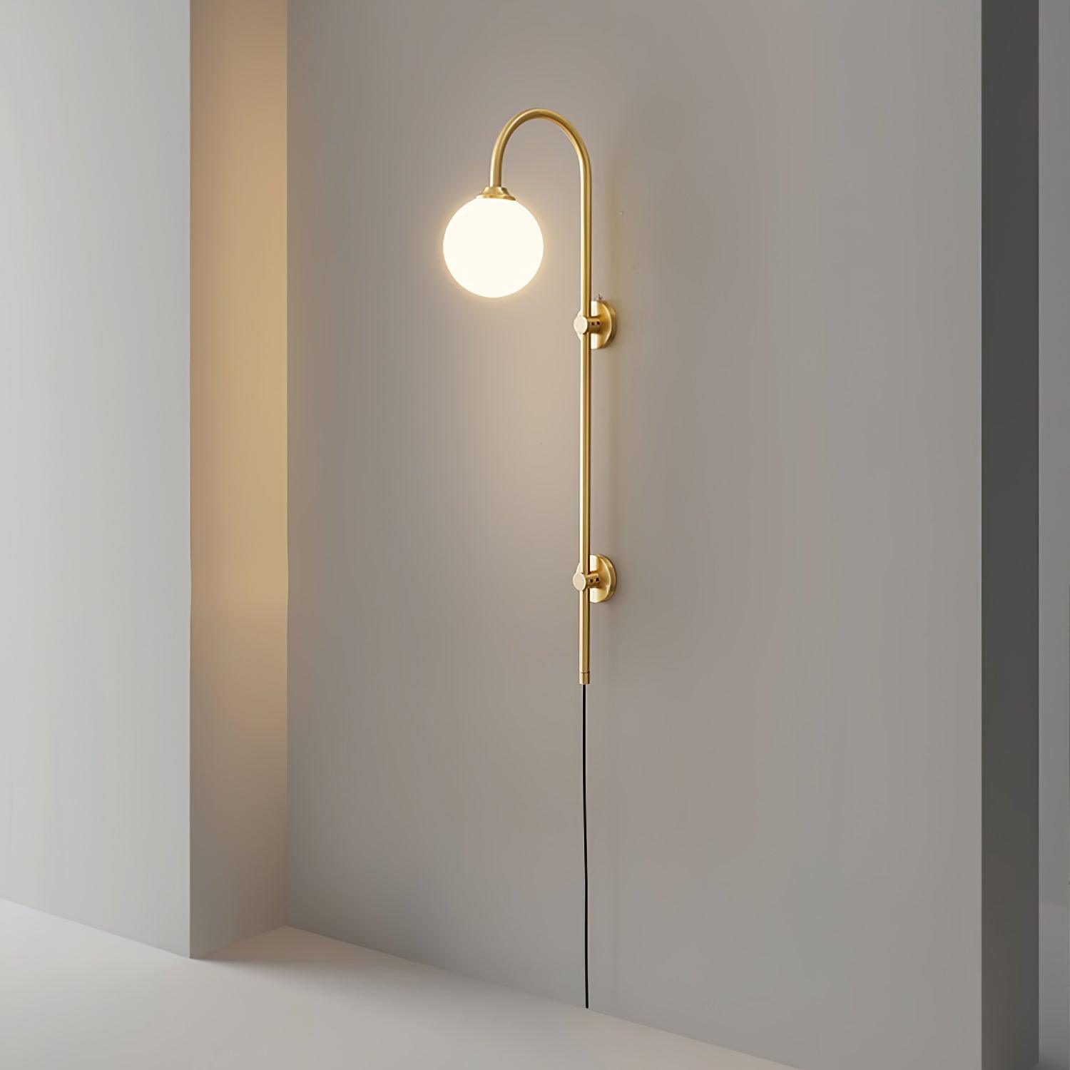 Globe Brass Plug-in Wall Sconce - Blowlighting