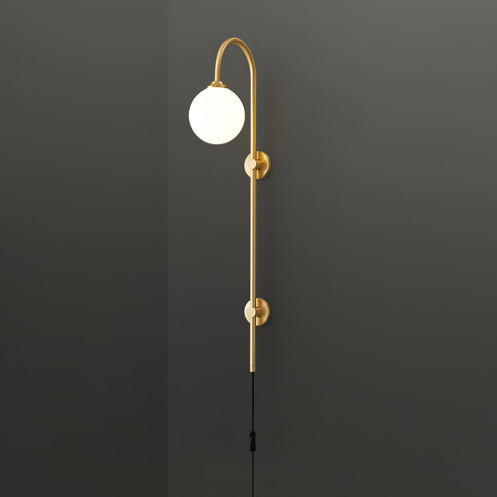 Globe Brass Plug-in Wall Sconce - Blowlighting
