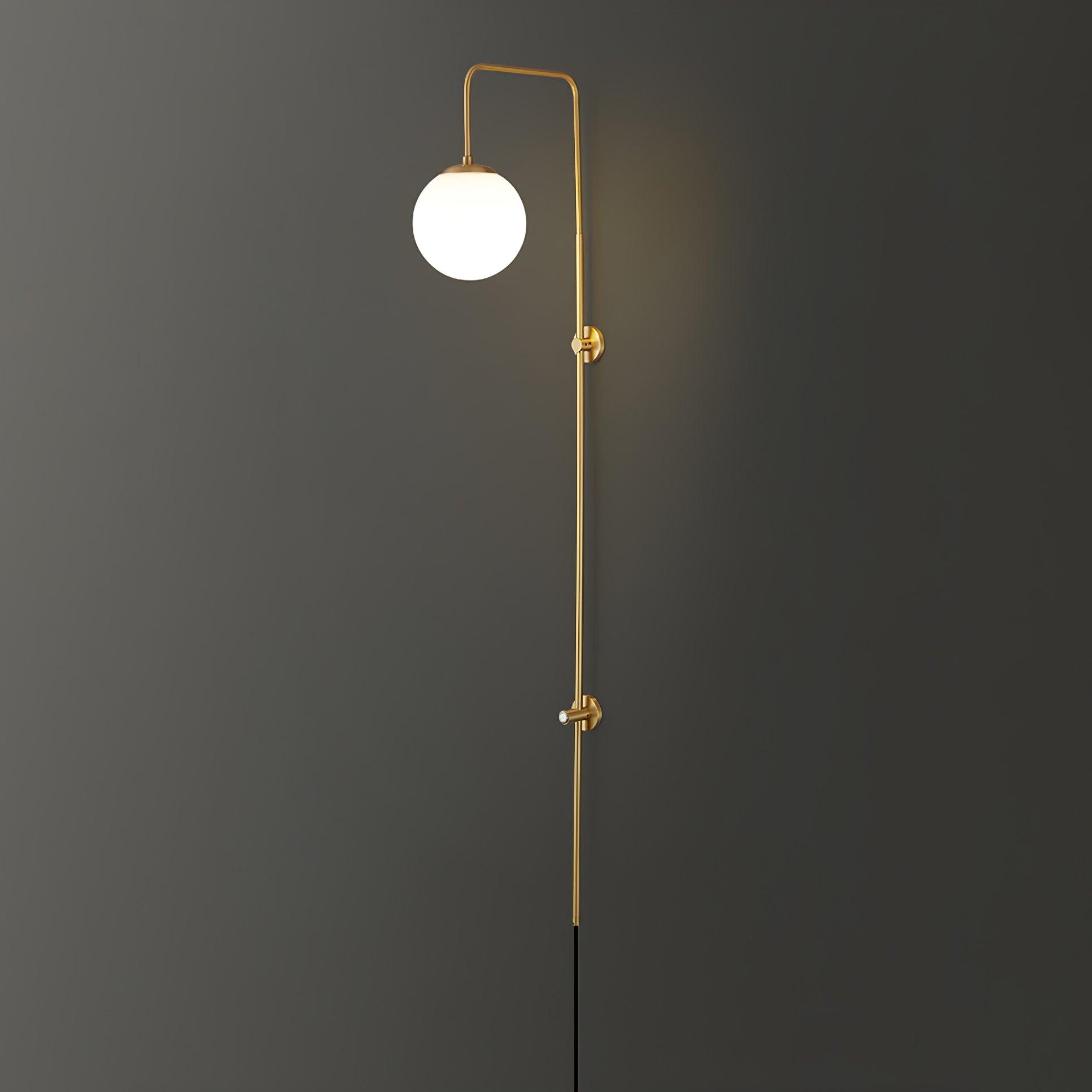 Globe Brass Plug-in Wall Sconce - Blowlighting