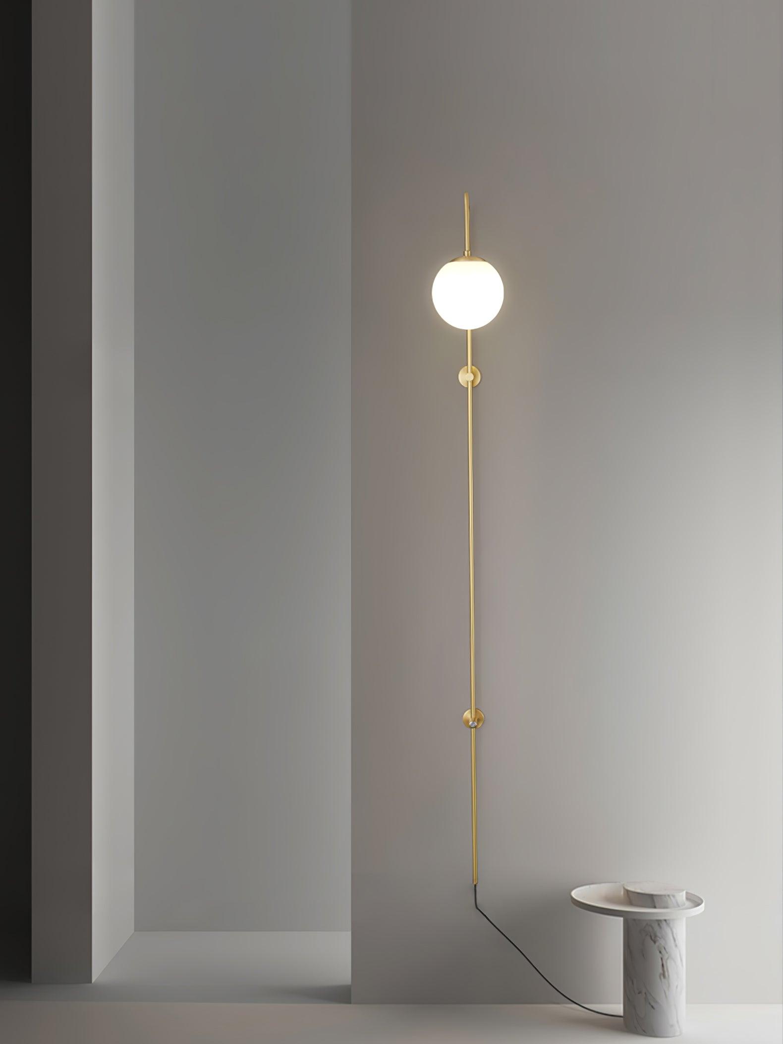 Globe Brass Plug-in Wall Sconce - Blowlighting