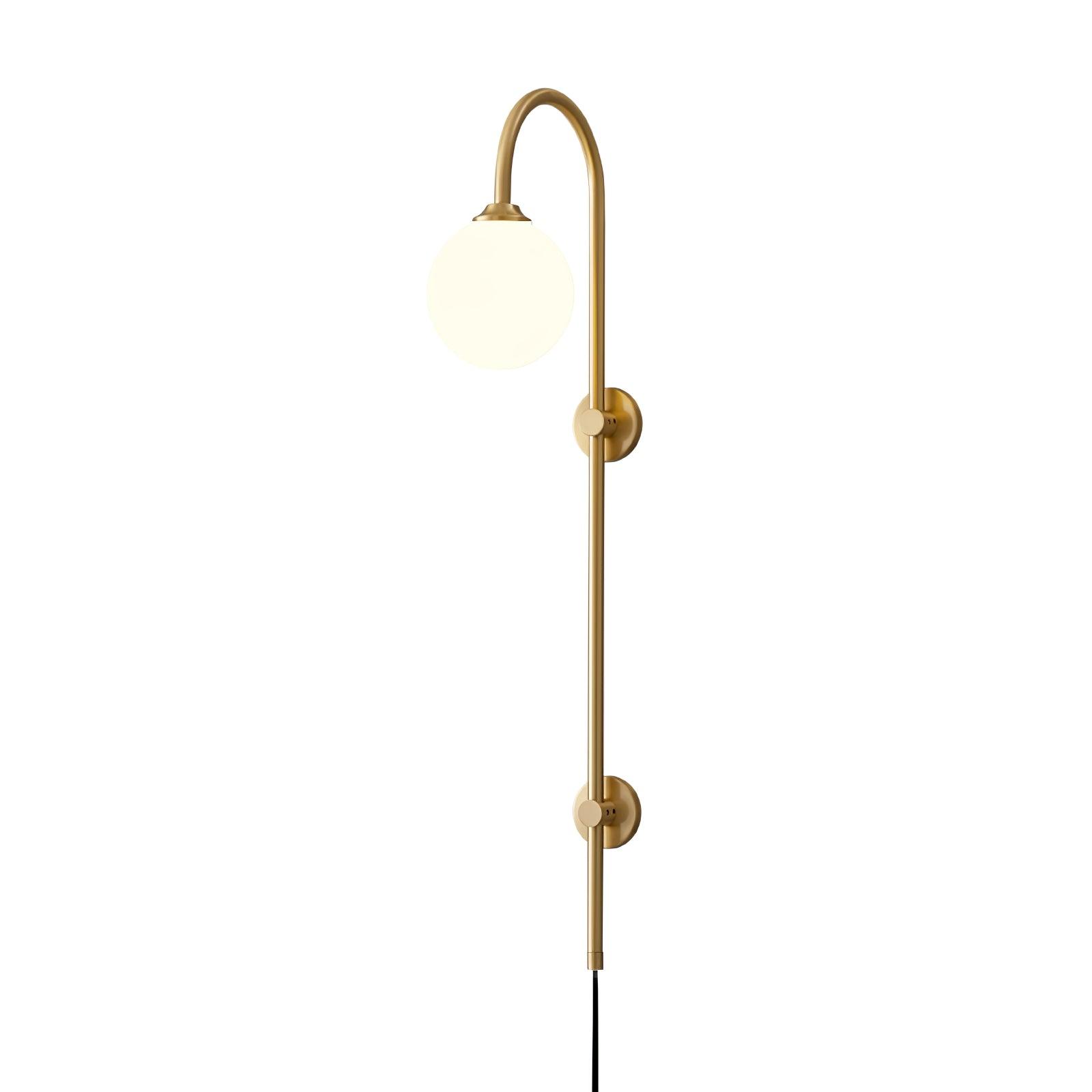 Globe Brass Plug-in Wall Sconce - Blowlighting