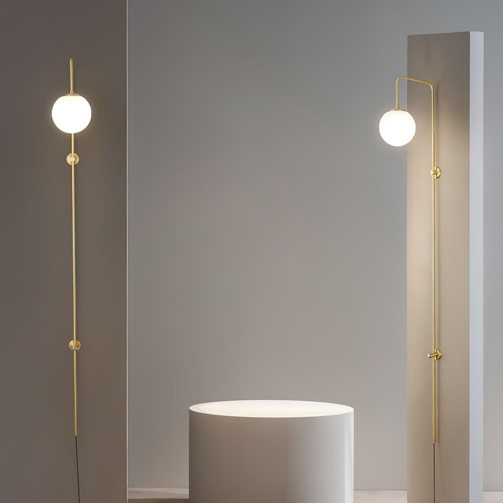Globe Brass Plug-in Wall Sconce - Blowlighting