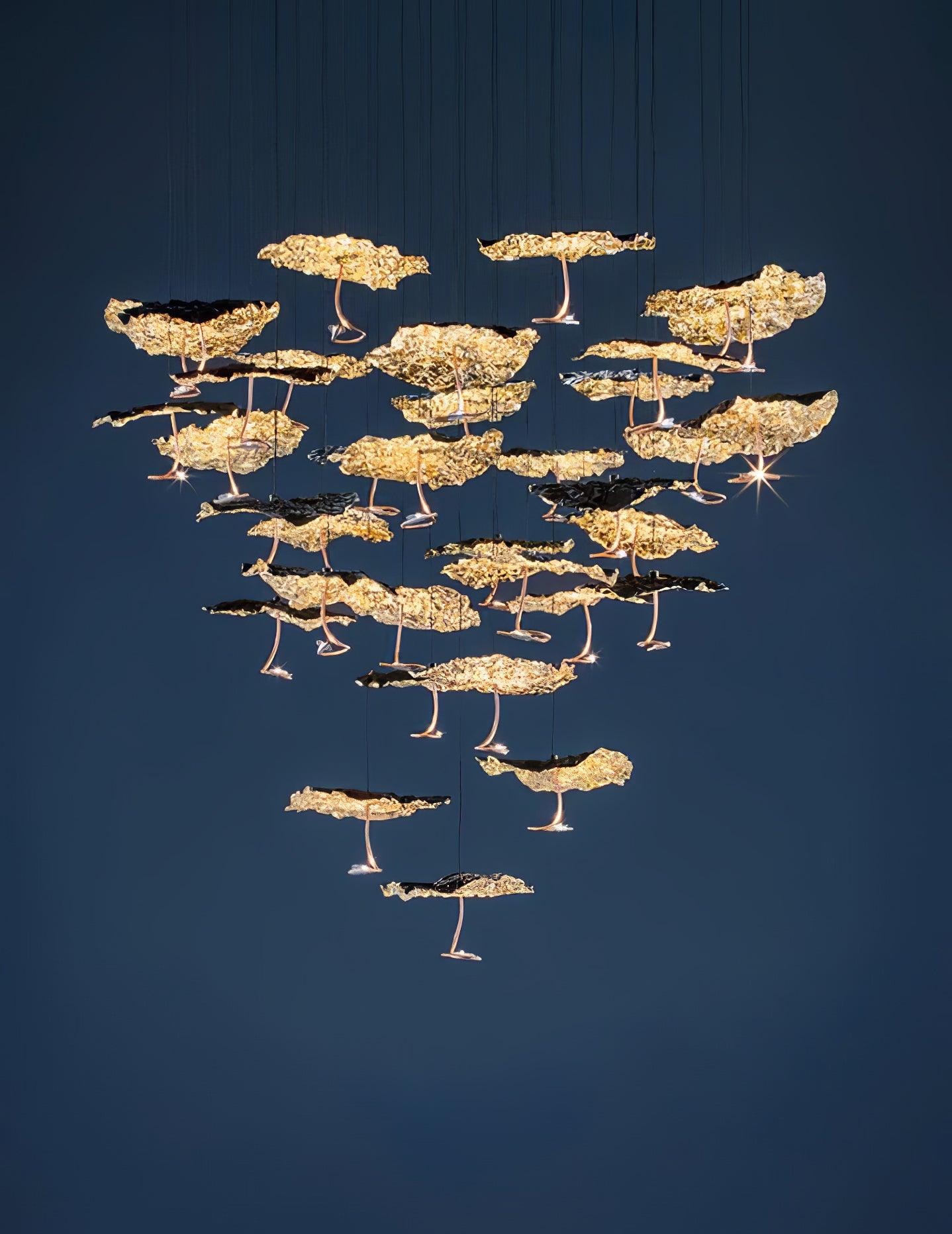 Aureate Cloud Brass Cluster Chandelier - Blowlighting
