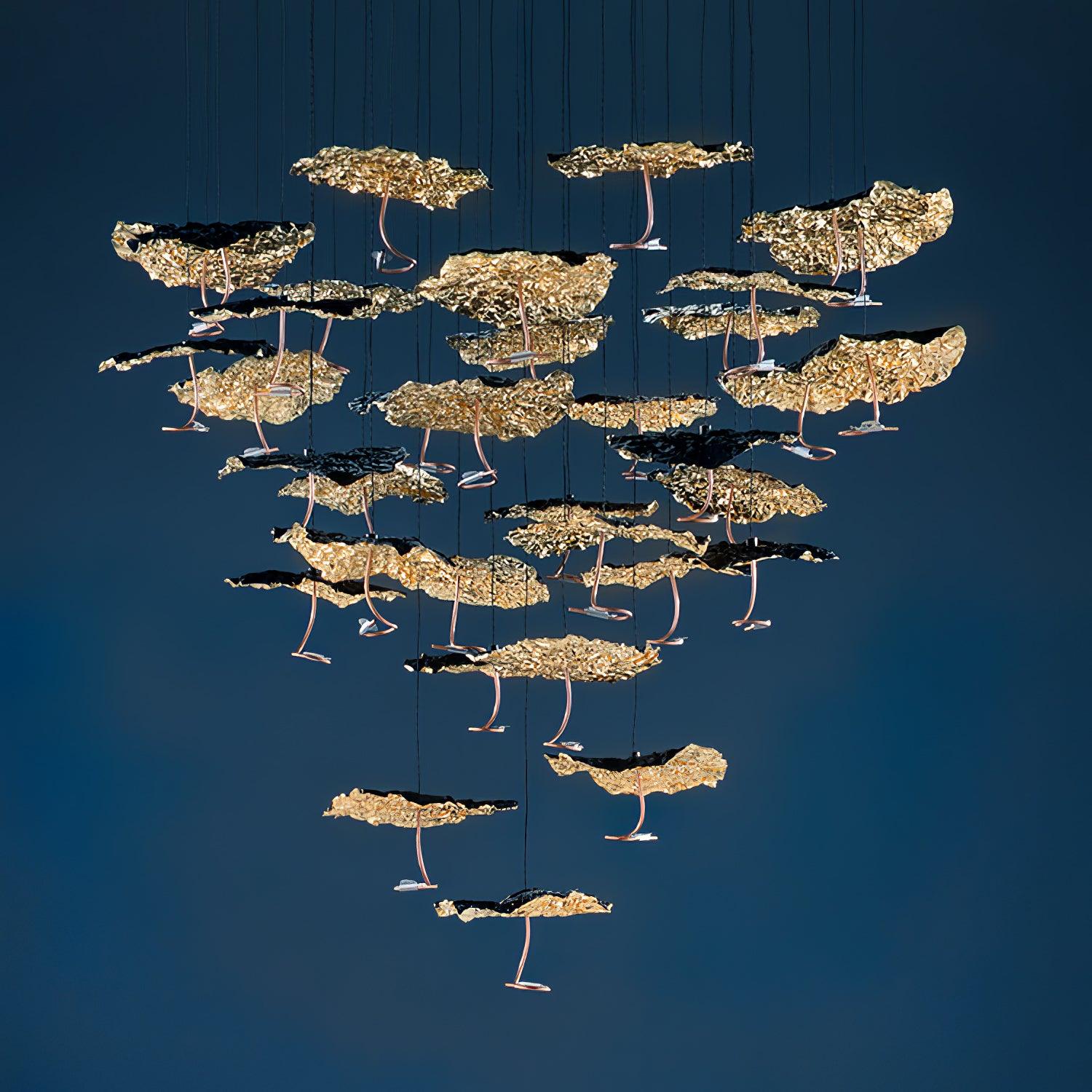 Aureate Cloud Brass Cluster Chandelier - Blowlighting