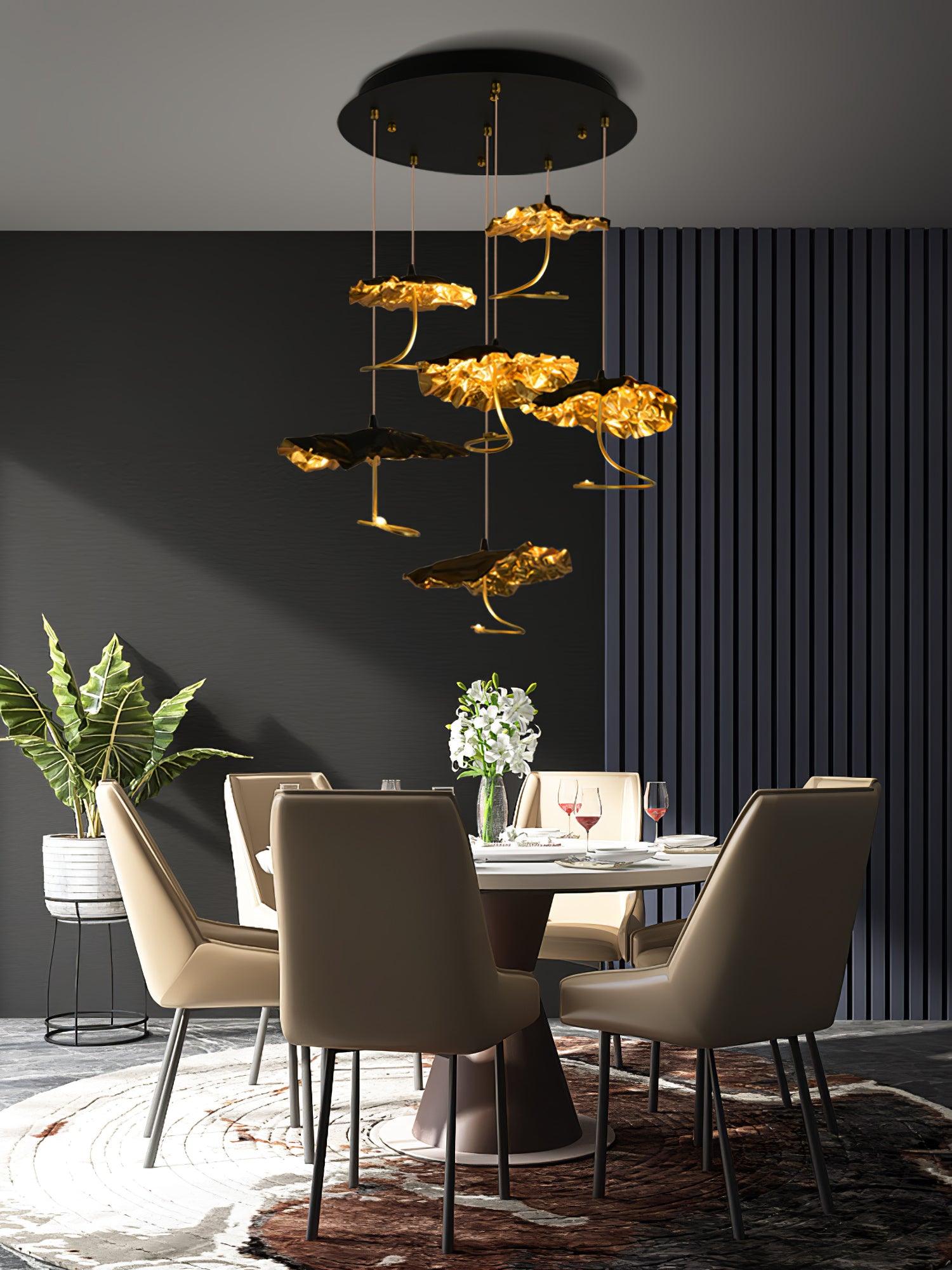 Aureate Cloud Brass Cluster Chandelier - Blowlighting