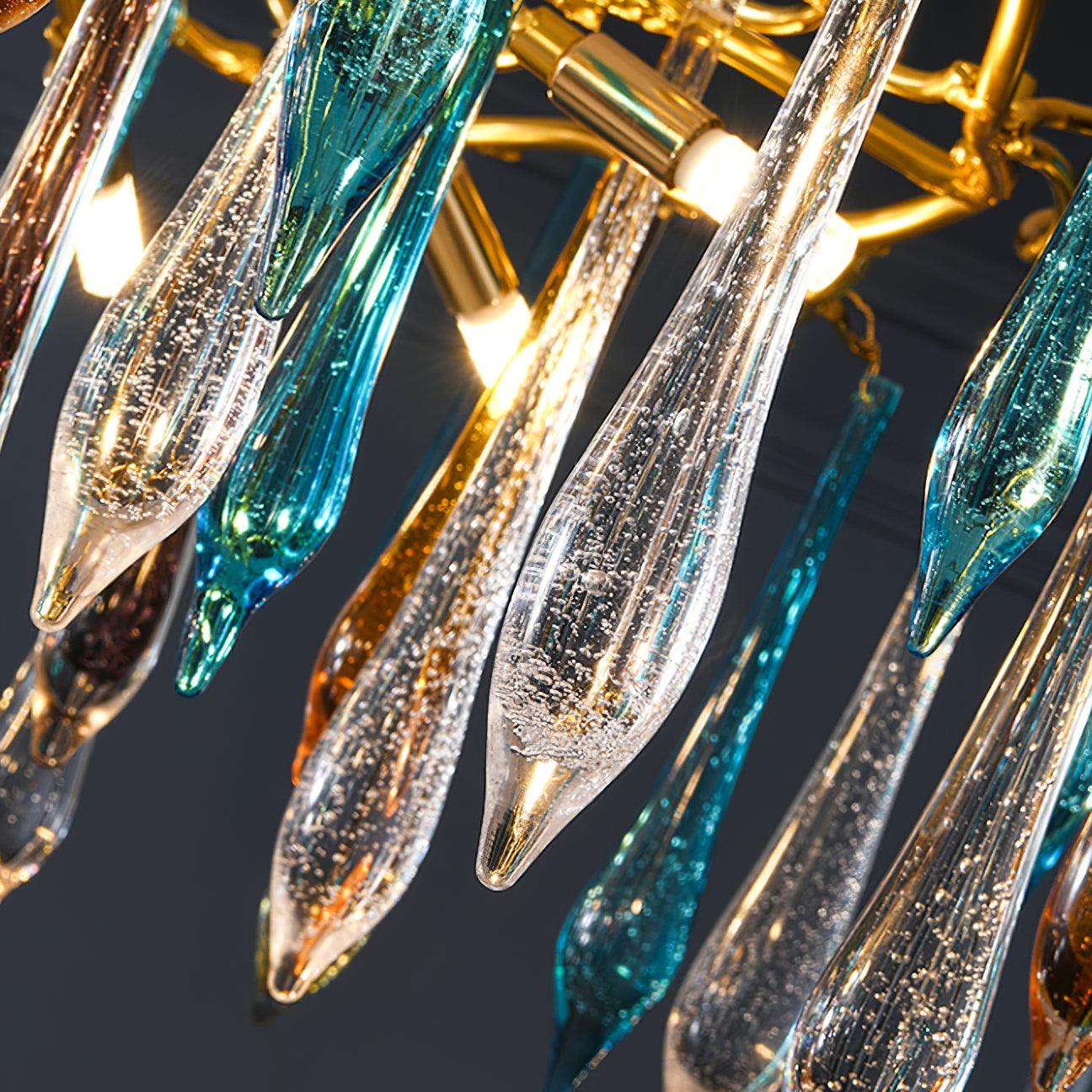 Aurora Chandelier Teardrop Glass Luxe - Blowlighting