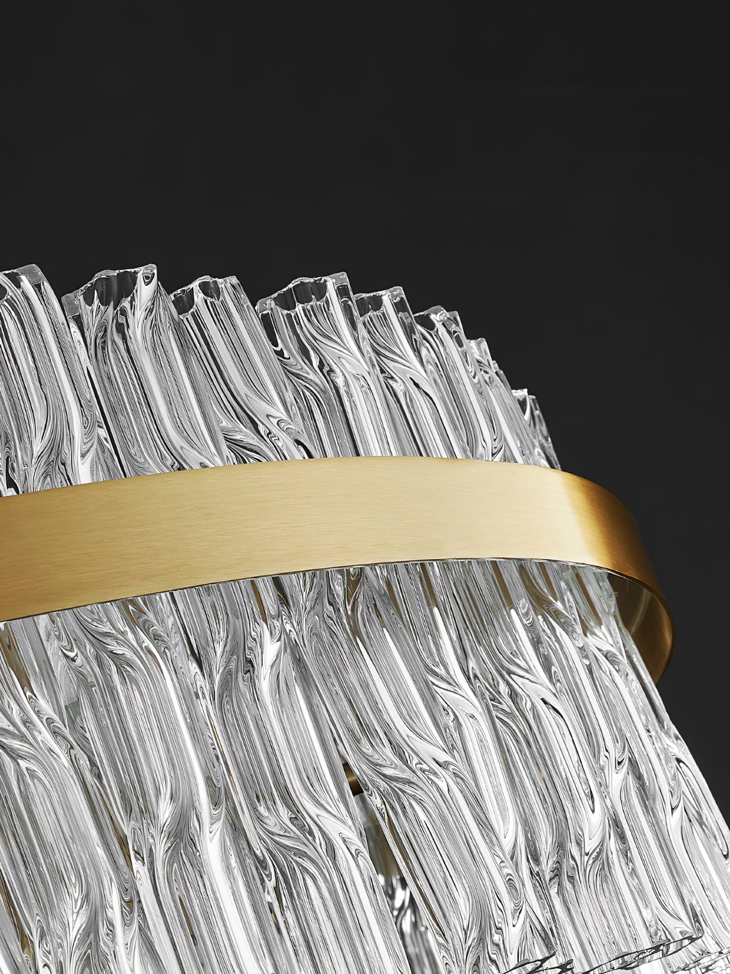 Gold & Clear Rod Chandelier - Blowlighting