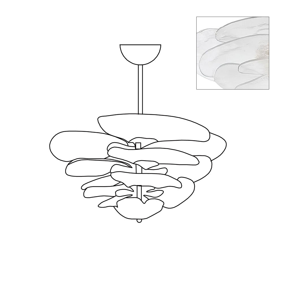 Aurora Chandelier Gold Murano Glass Petal Luxury - Blowlighting