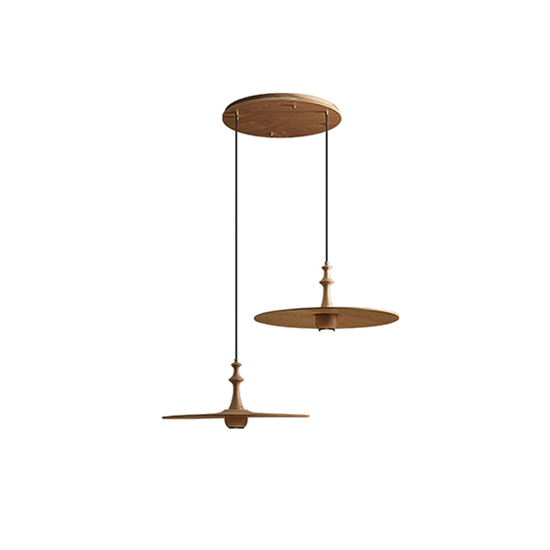 Syrinyra Sculptural Wood Disc Pendant Light - Blowlighting