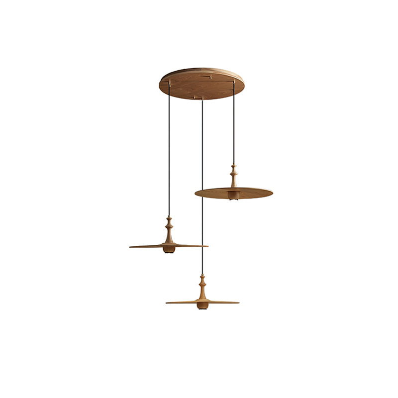 Syrinyra Sculptural Wood Disc Pendant Light - Blowlighting