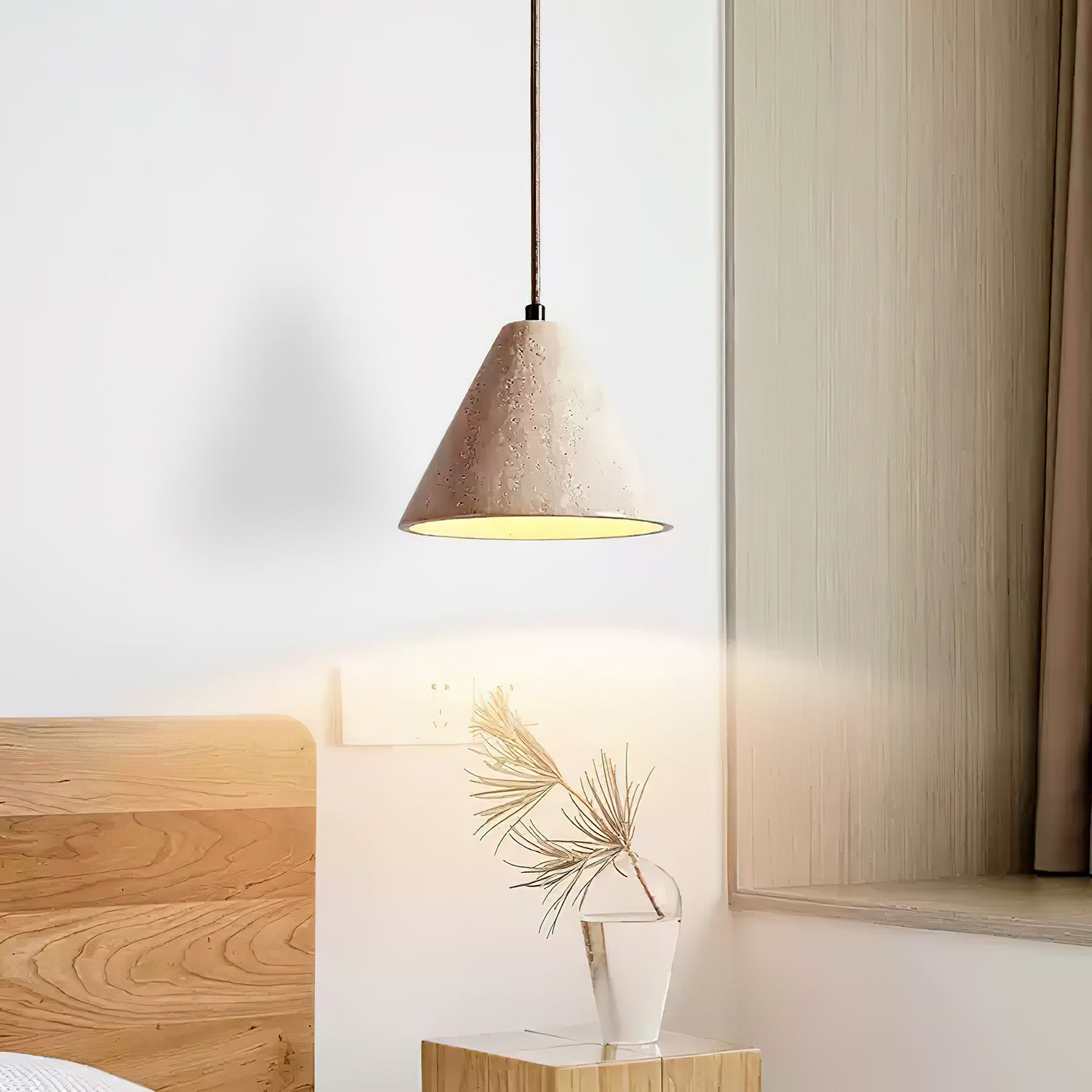 Cezoriel Conical Travertine Pendant Light - Blowlighting