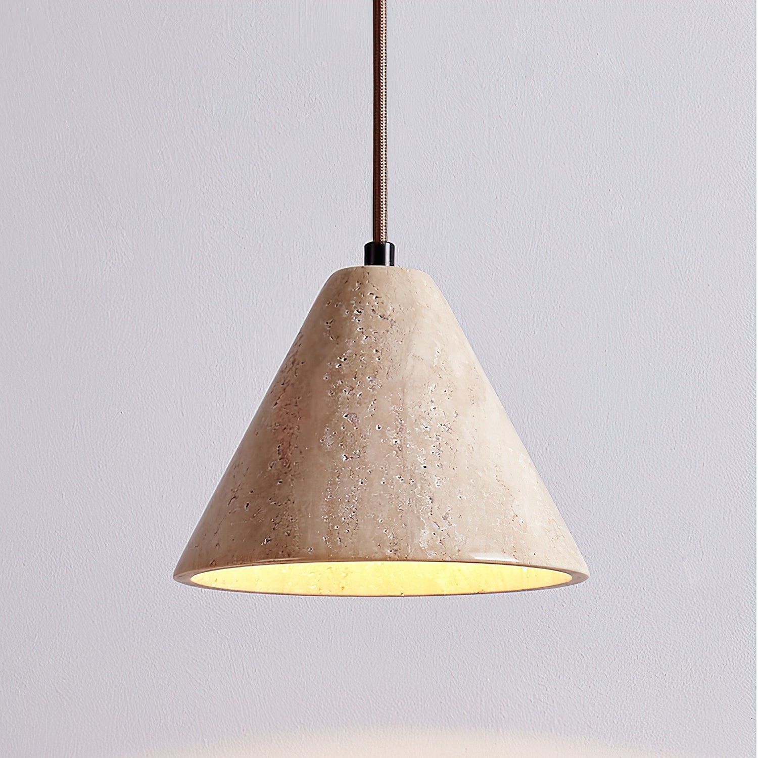 Cezoriel Conical Travertine Pendant Light - Blowlighting