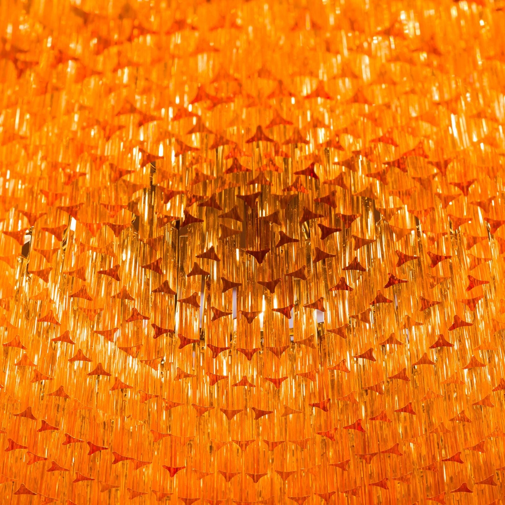 Aurora Chandelier Amber Drum Glass - Blowlighting