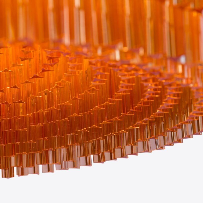 Aurora Chandelier Amber Drum Glass - Blowlighting