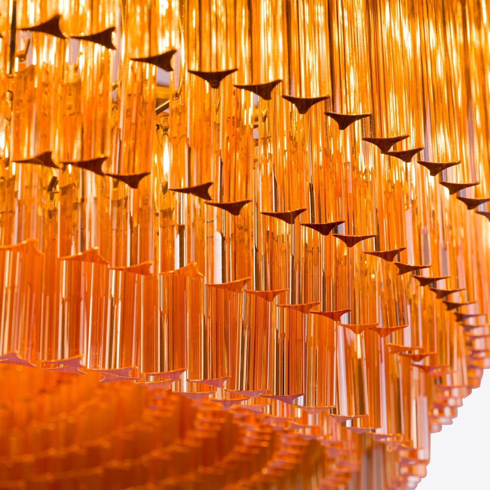 Aurora Chandelier Amber Drum Glass - Blowlighting