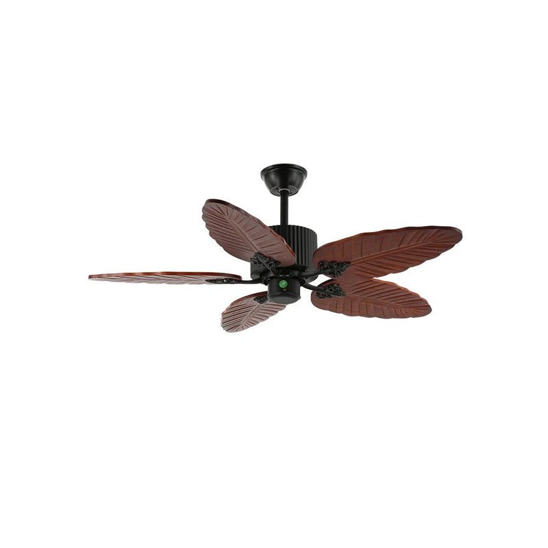 Elara Tropical Wood Glass Ceiling Fan Light - Blowlighting