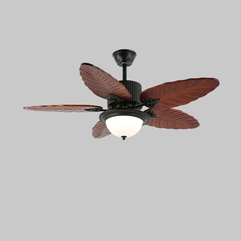 Elara Tropical Wood Glass Ceiling Fan Light - Blowlighting