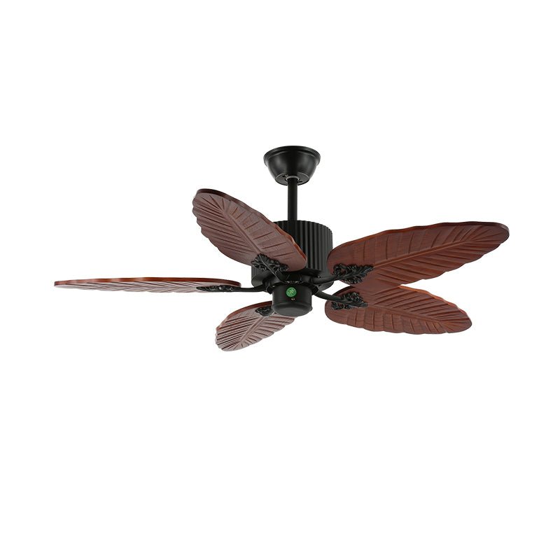 Elara Tropical Wood Glass Ceiling Fan Light - Blowlighting