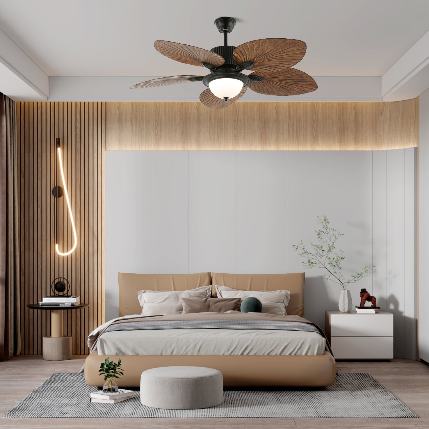 Alora Tropical Wood Ceiling Fan Light - Blowlighting