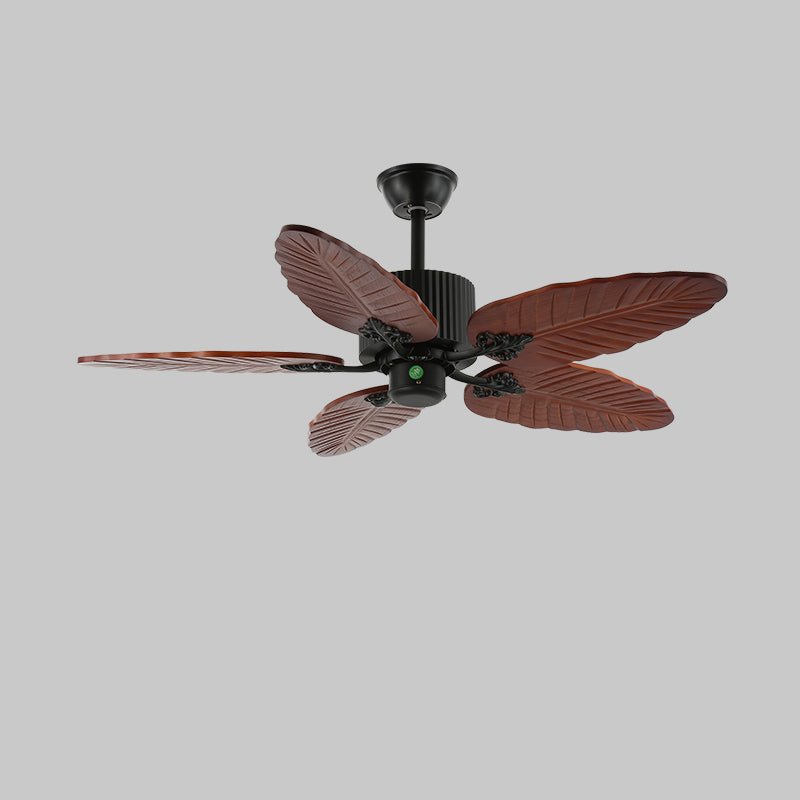 Elara Tropical Wood Glass Ceiling Fan Light - Blowlighting